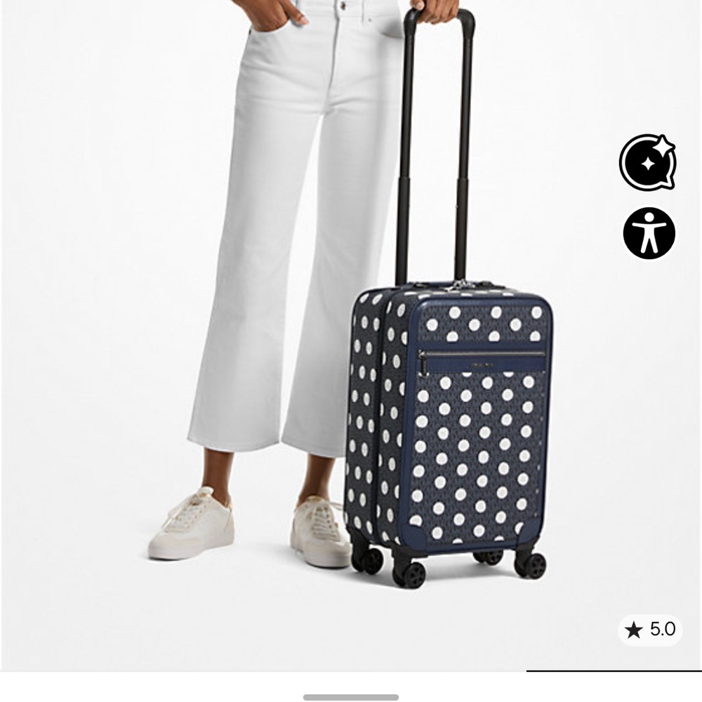 Michael Kors Travel Small Signature Trolley Rolling Suitcase Carry On - Picture 7 of 13